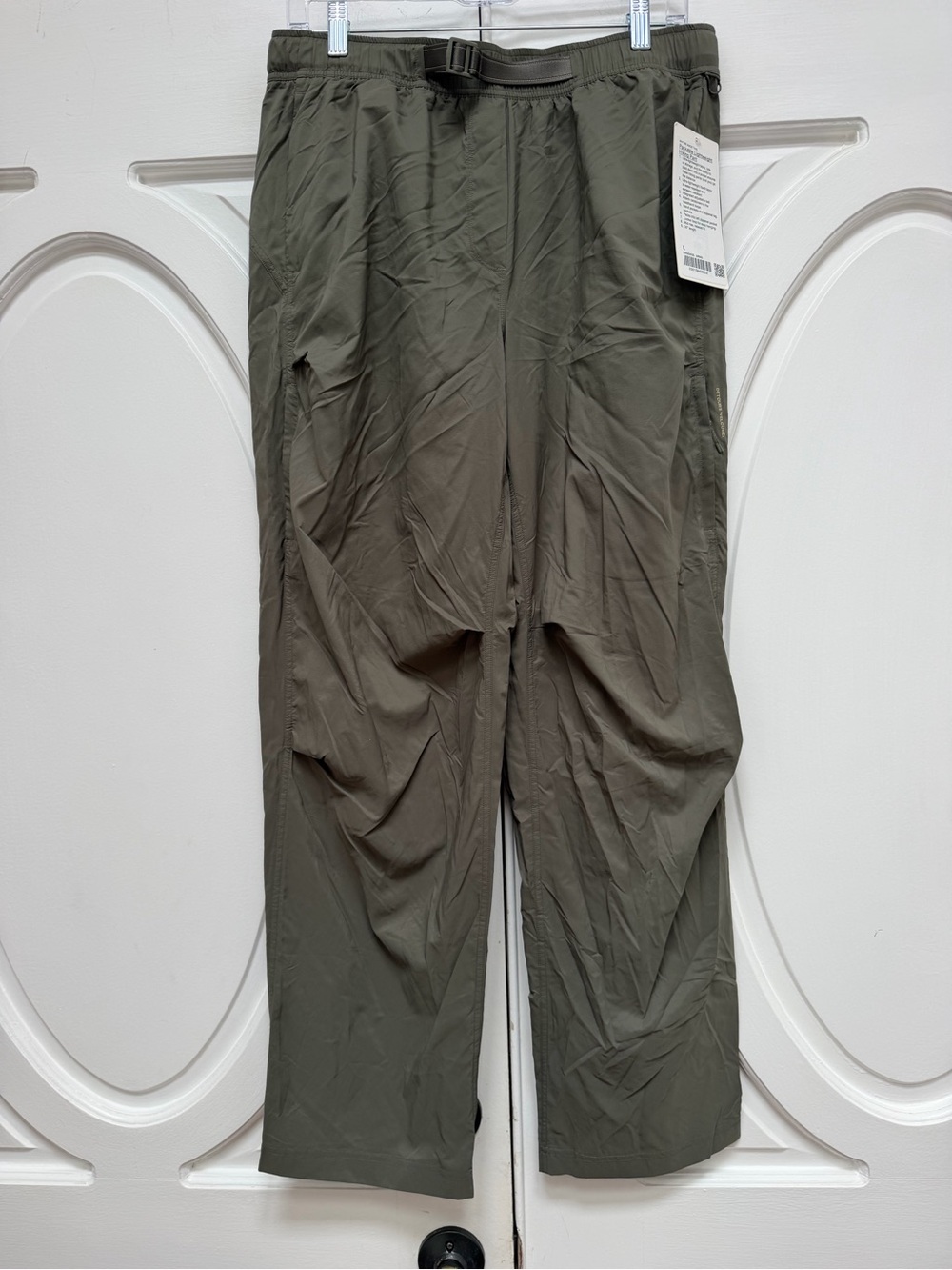 lululemon athletica Olive Green Track Pants with Integrated Belt - Picture 1 of 6